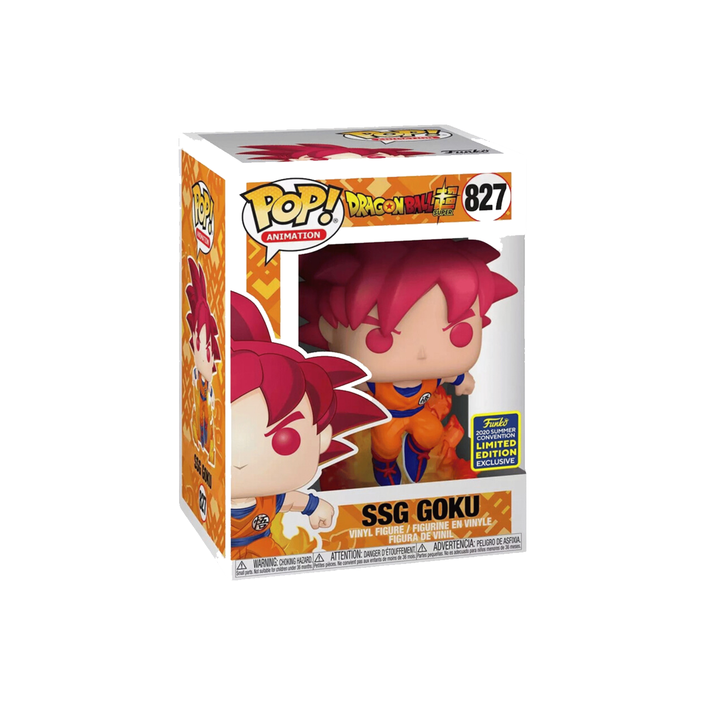 Funko Pop Dragon Ball Super Saiyan God Goku (2020 Summer Convention Exclusive) #827 (Exclusive Collection)