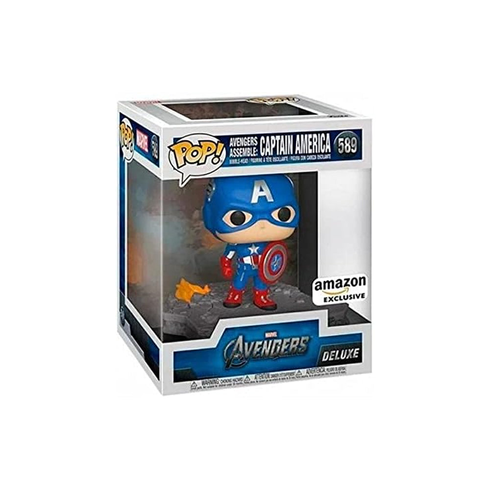Funko Pop! Deluxe Marvel: Avengers Assemble Series - Captain America, Amazon Exclusive, Figure 6 of 6 #589