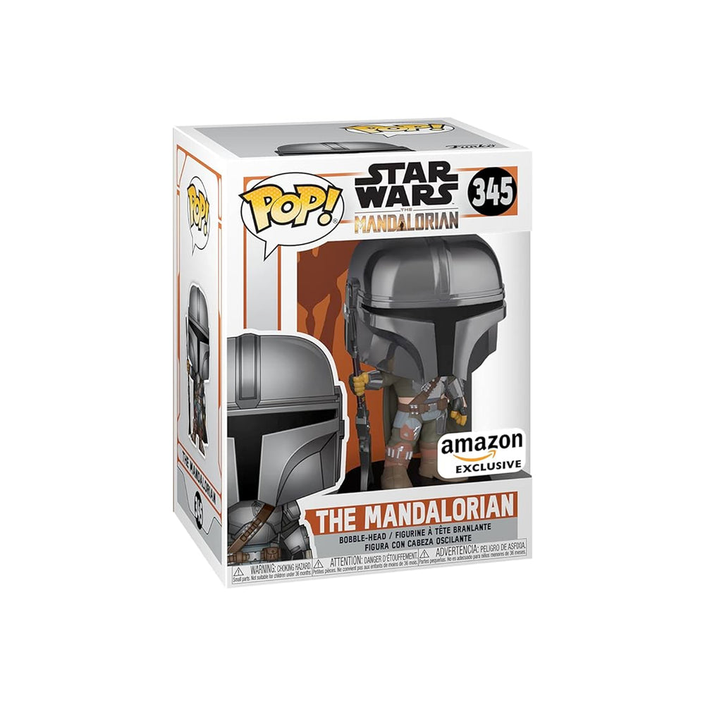 Funko Pop! Star Wars: The Mandalorian - Mandalorian (Chrome), Amazon Exclusive#345