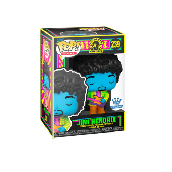 Funko Pop! Rocks: Jimi Hendrix (Black Light) with Purple Guitar Exclusive Action Figure #239