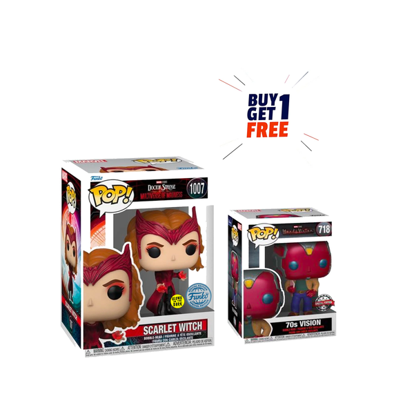 Funko Pop! Marvel: Doctor Strange in The Multiverse of Madness - Scarlet Witch (Glows in The Dark) (Special Edition) #1007 Bobble-Head Vinyl Figure [ BUY ONE GET ONE FREE ]