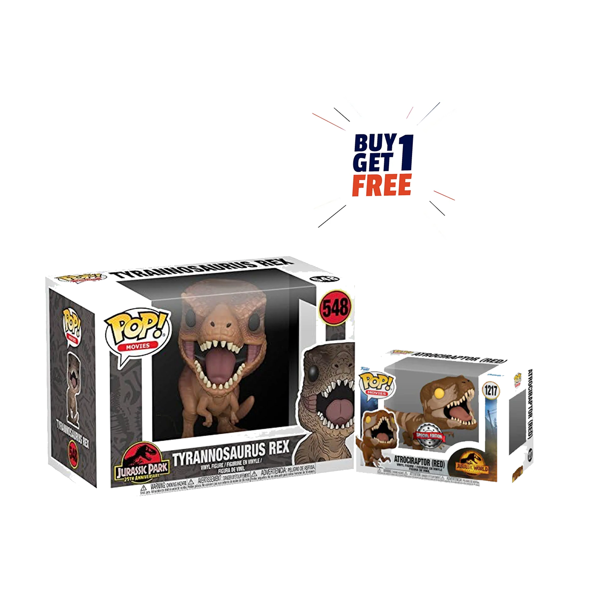 Funko Pop! Jurassic Park 30th Anniversary Amber T-Rex Translucent Vinyl Figure With Protector Case