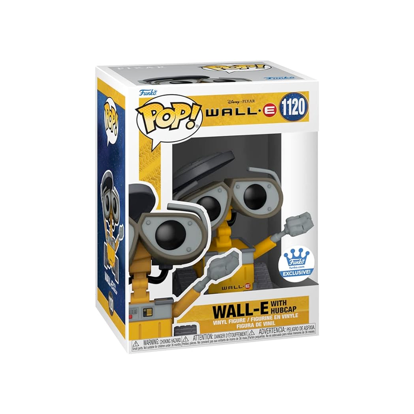 Funko Pop! Disney: Wall-E - Wall-E with Hubcap (Funko Exclusive) #1120, Yellow, One Size (BAF023)