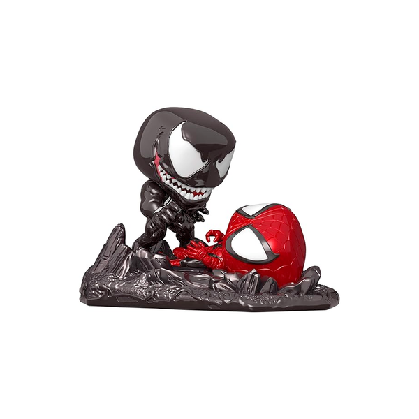 Funko FU47377 POP Marvel: Comic Moments- Spider-Man Vs. Venom(Metallic) 625 Vinyl Figure