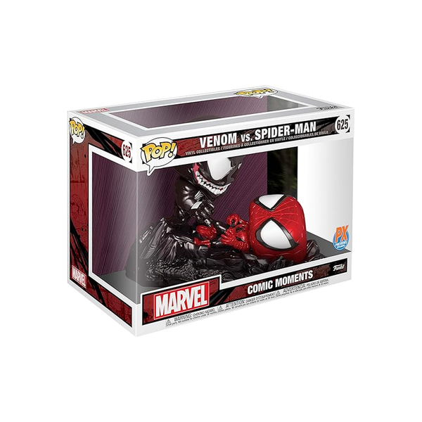 Funko FU47377 POP Marvel: Comic Moments- Spider-Man Vs. Venom(Metallic) 625 Vinyl Figure