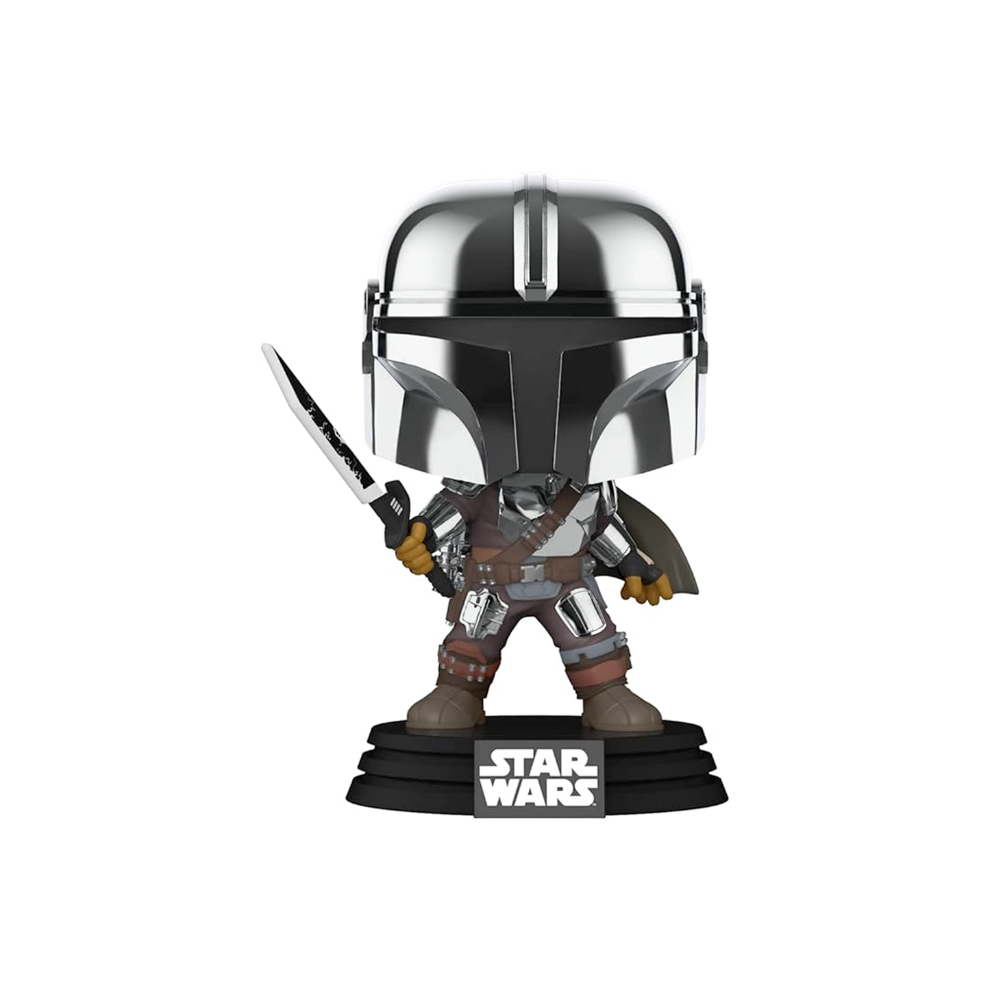 Funko Pop! Star Wars: The Mandalorian - The Mandalorian with Darksaber Chrome Glow in the Dark Action Figure #491