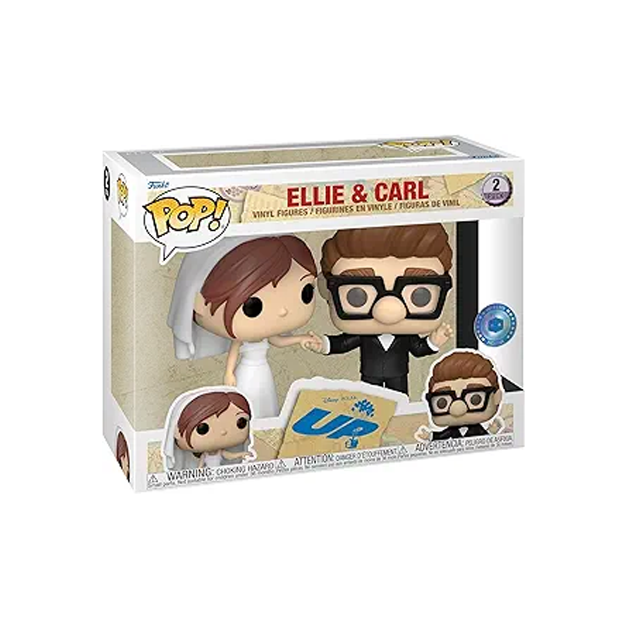 Up Carl and Ellie Wedding Exclusive 2 Pack Figure Bundle Action Figure DrCollectible