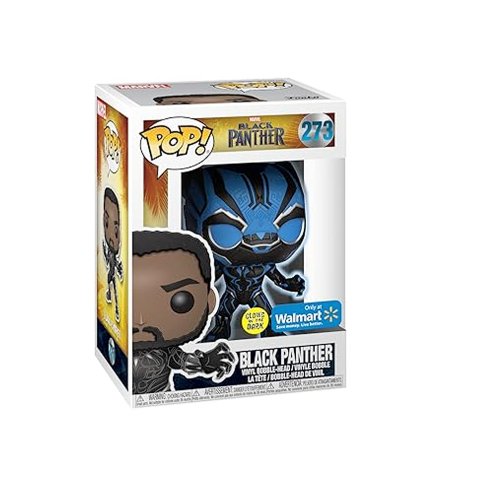 Funko Black Panther [Glow-in-Dark] (Walmart Exclusive) POP! Marvel x Black Panther Vinyl Figure + 1 Official Marvel Trading Card Bundle [#273]