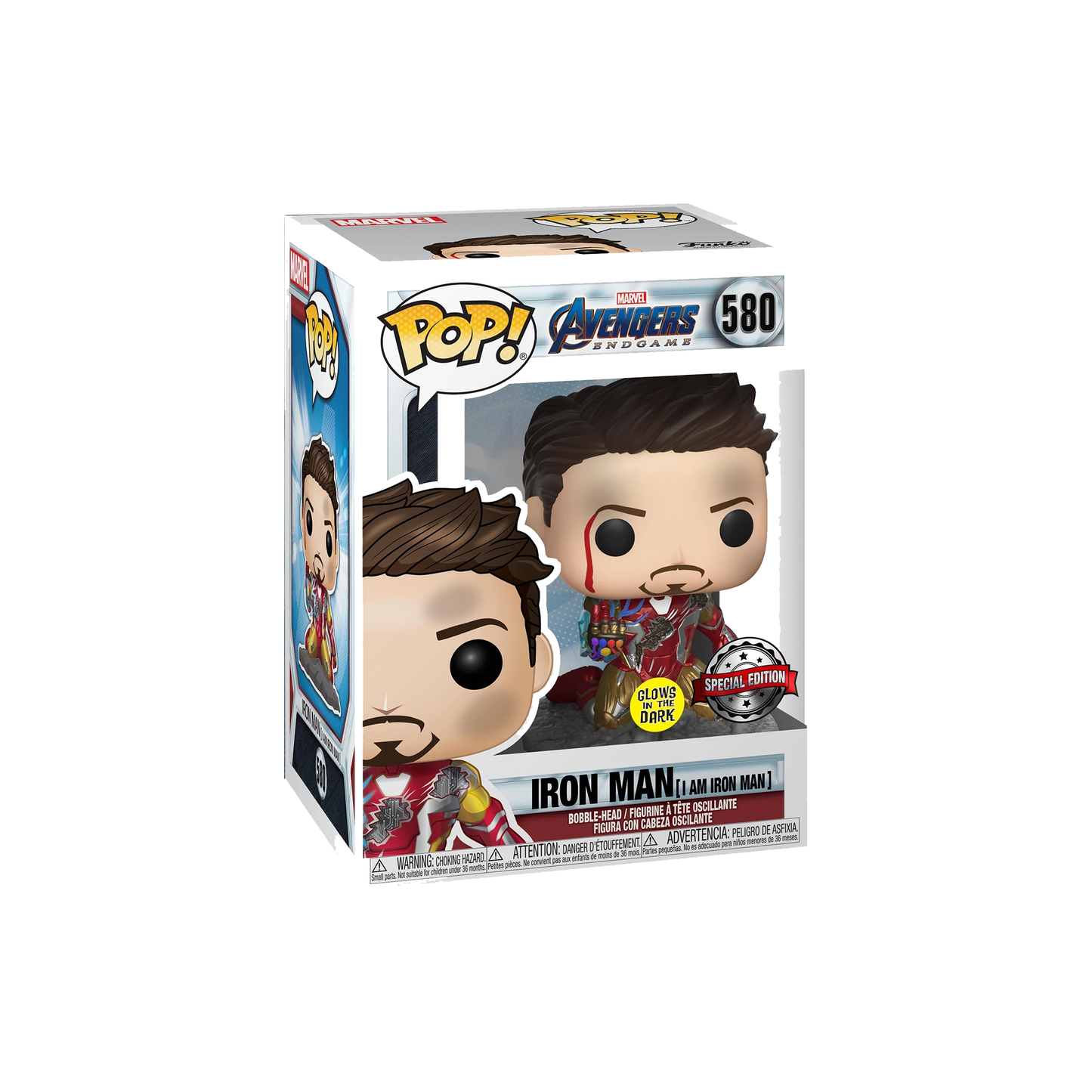 Funko Pop! I Am Iron Man Pop! Avengers Endgame #580 Special Edition Glow in Dark Bobblehead Figure