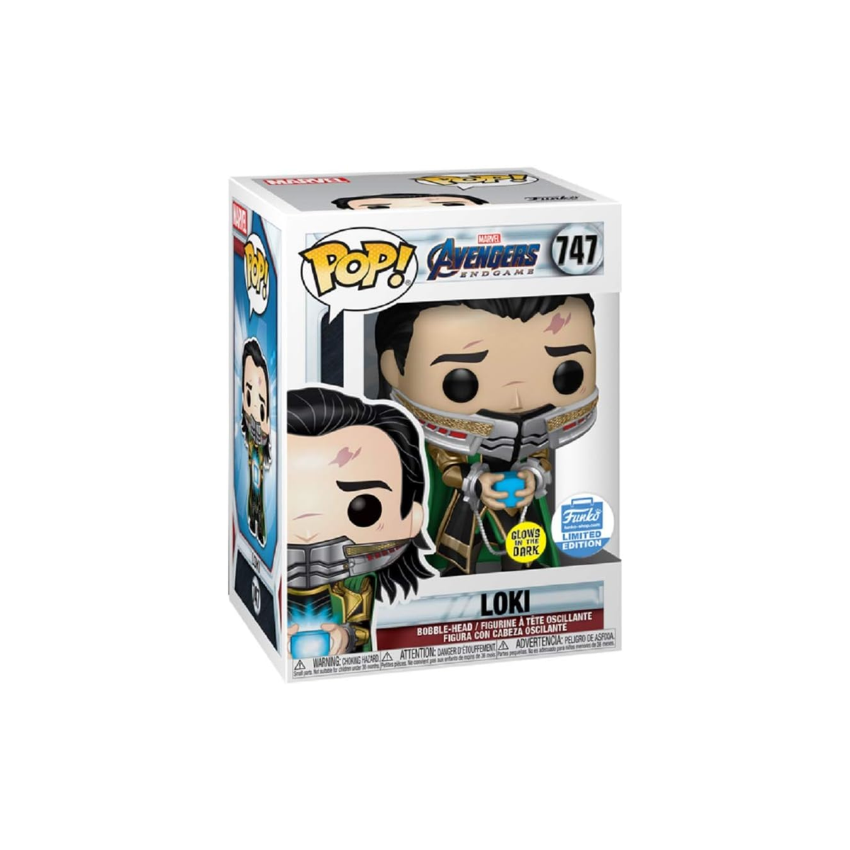 Funko Pop! Marvel: Avengers Endgame - Loki with Glow-in-The-Dark Tesseract [ Funko Limited Edition ] #747