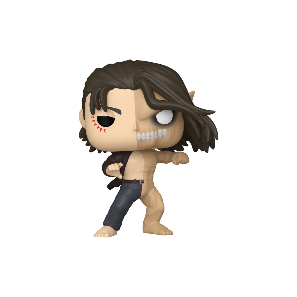 Funko Pop! Eren Jaeger / Attack Titan #2551 from Attack on Titan, half human and half Titan with fists raised – DrCollectible
