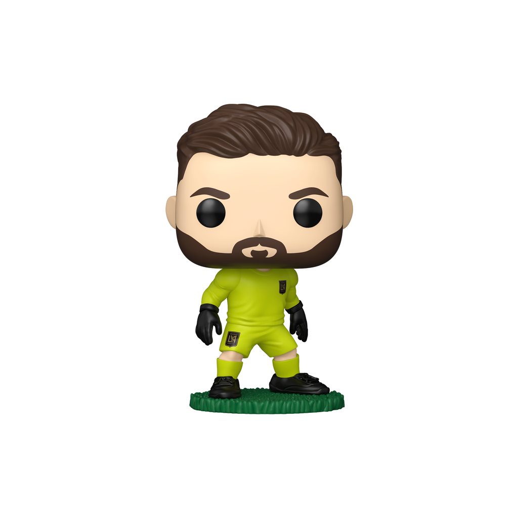 Funko Pop! Hugo Lloris #07 in neon-yellow Los Angeles FC goalkeeper kit on a grass base – DrCollectible