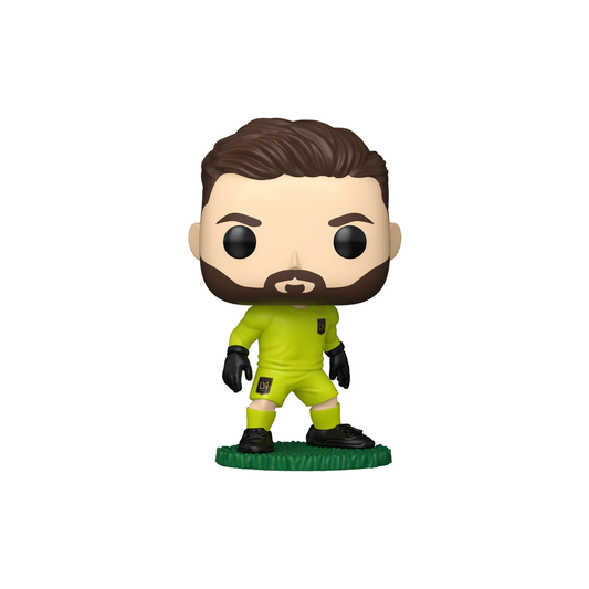Funko Pop! Hugo Lloris #07 in neon-yellow Los Angeles FC goalkeeper kit on a grass base – DrCollectible