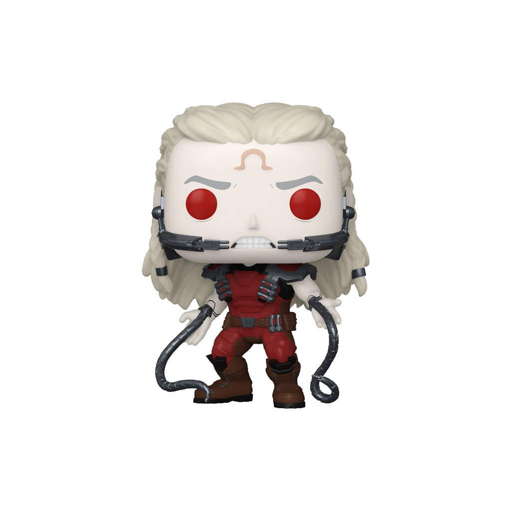Funko Pop! Omega Red #1397 from Marvel's Wolverine, with red eyes, metal tendrils and a red armoured suit – DrCollectible