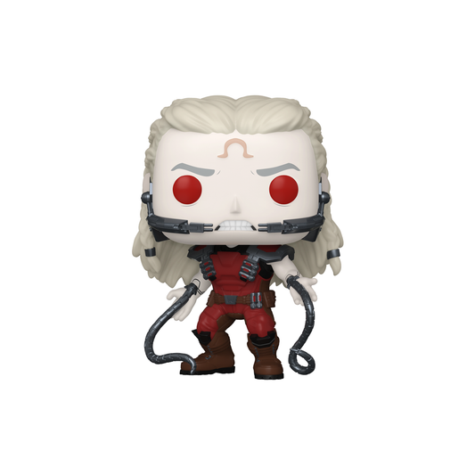 Funko Pop! Omega Red #1397 from Marvel's Wolverine, with red eyes, metal tendrils and a red armoured suit – DrCollectible