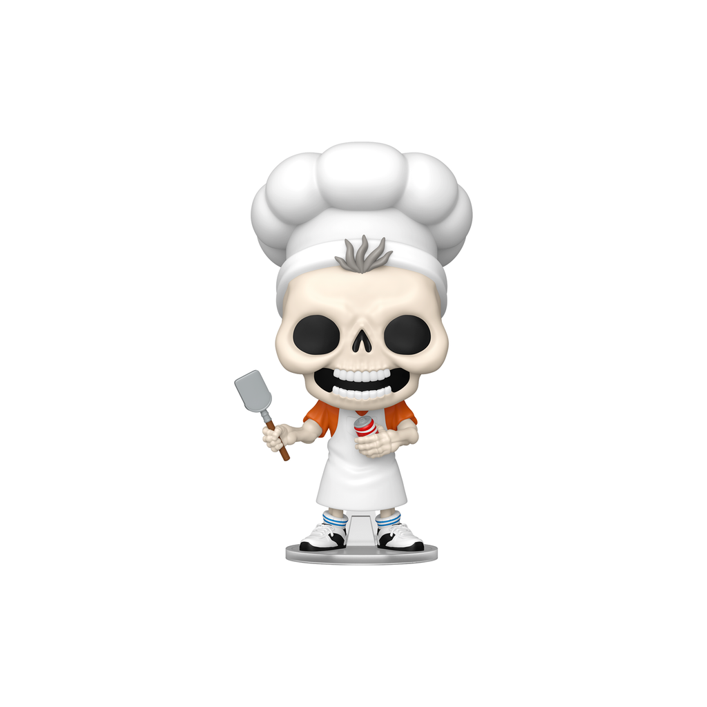 Funko Pop! Say Cheese and Die! #58 from Goosebumps, a skeleton in a chef's hat and apron holding a spatula – DrCollectible