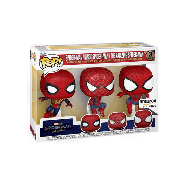 Funko Pop! Marvel: Spider-Man: No Way Home - 3 Pack Spider-Man, Amazon Exclusive