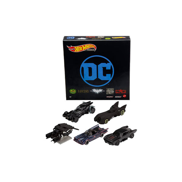 Hot Wheels Batman Bundle, 5 Fan-Favorite Batmobile Castings, 1:64 Scale Toy Vehicles, Special Packaging, Play or Display, for Batman Fans & Collectors