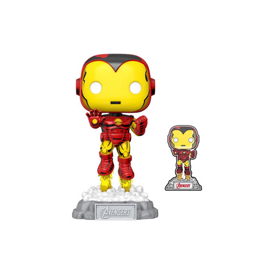 Funko Pop! & Pin: The Avengers: Earth's Mightiest Heroes - 60th Anniversary, Iron Man, Amazon Exclusive