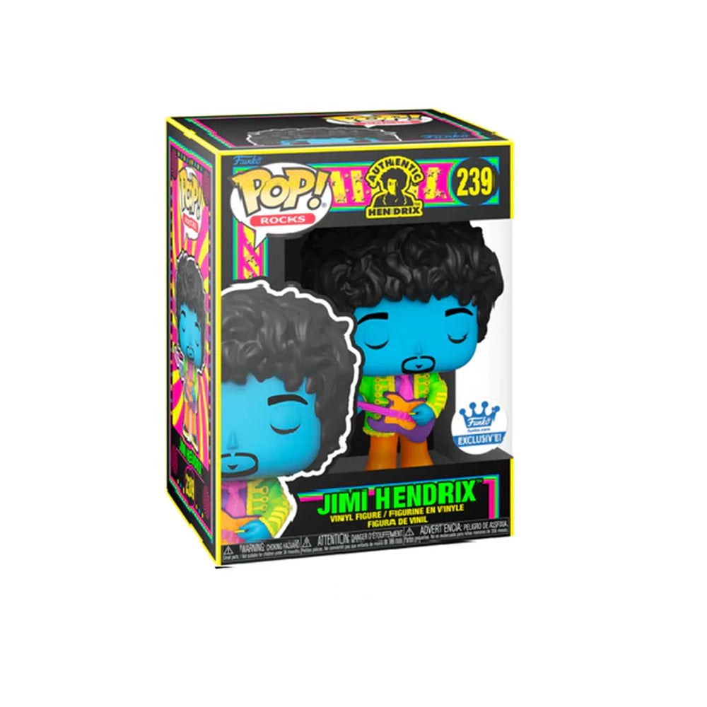 Funko Pop! Rocks: Jimi Hendrix (Black Light) with Purple Guitar Exclusive Action Figure #239
