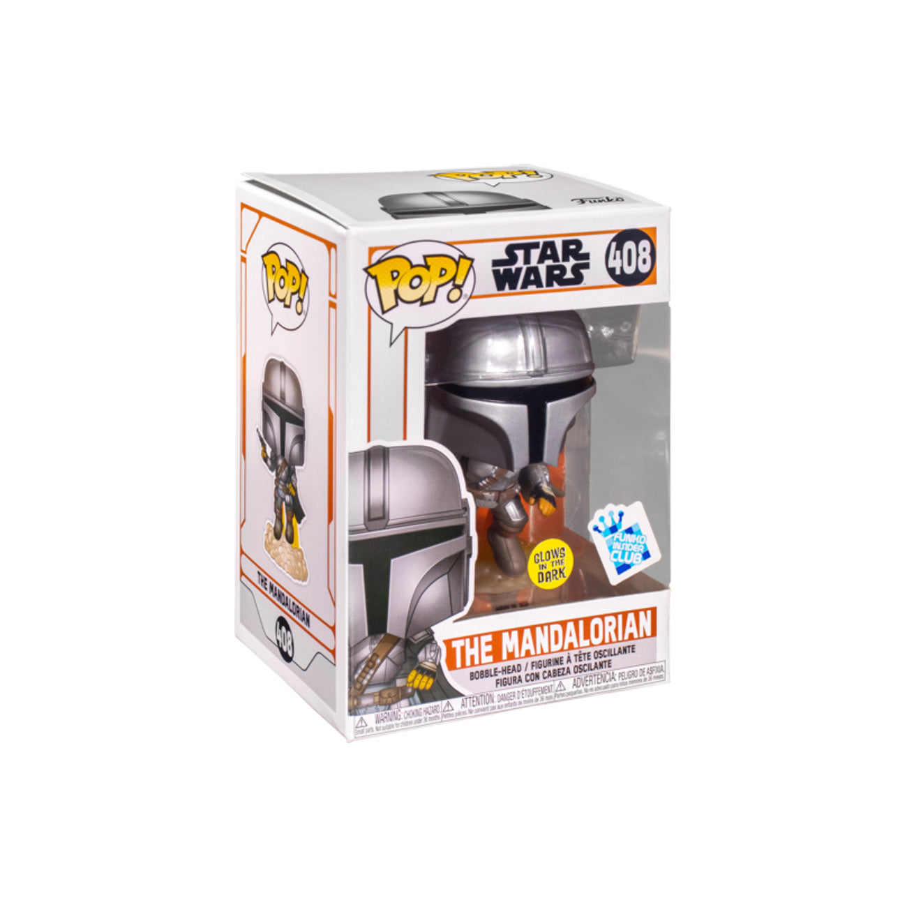 Funko Pop! Star Wars: The Mandalorian - The Mandalorian with Blaster Glow in the Dark #408