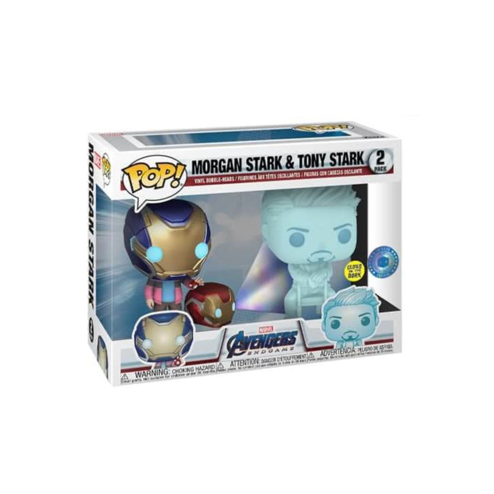 PIAB EXC Marvel Morgan & Hologram Tony Stark with Helmet EXC  Pack of 2 Funko Pop