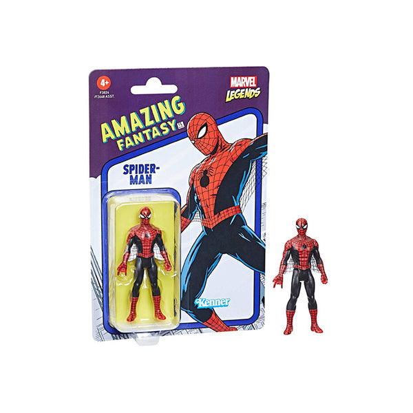 Hasbro Marvel Legends Series 3.75-inch Retro 375 Collection Spider-Man Action Figure, Toys for Kids Ages 4 and Up, Multicolor, One Size